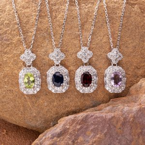 Natural Citrine and Amethyst Gemstone Necklace for Women With S925 Sterling Silver Pendant